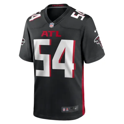 Men's Atlanta Falcons Justin Shaffer Nike Black Game Jersey 01