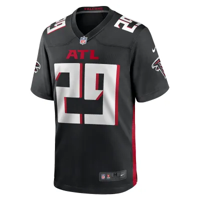 Men's Atlanta Falcons Micah Abernathy Nike Black Team Game Jersey 01