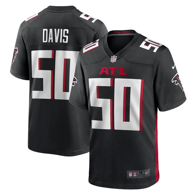 Men's Atlanta Falcons Tae Davis Nike Black Team Game Jersey