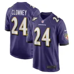 Men's Baltimore Ravens Jadeveon Clowney Nike Purple Game Jersey