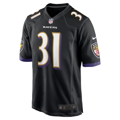Men's Baltimore Ravens Jamal Lewis Nike Black Retired Player Jersey 01