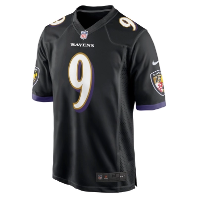 Men's Baltimore Ravens Justin Tucker Nike Black Player Game Jersey 01