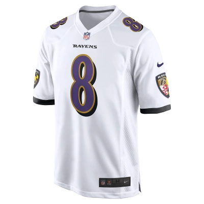 Men's Baltimore Ravens Lamar Jackson Nike White Game Jersey 01