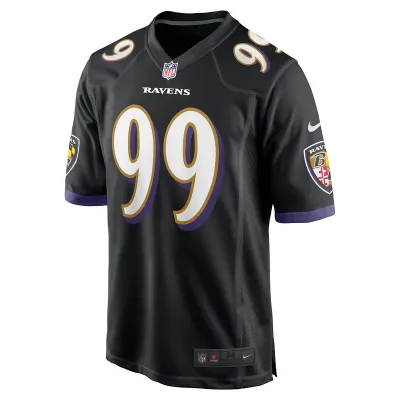 Men's Baltimore Ravens Odafe Oweh Nike Black Game Jersey 01