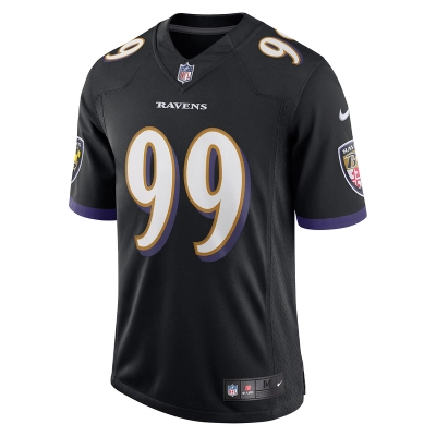 Men's Baltimore Ravens Odafe Oweh Nike Black Vapor Limited Jersey 01