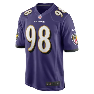 Men's Baltimore Ravens Travis Jones Nike Purple Player Game Jersey 01