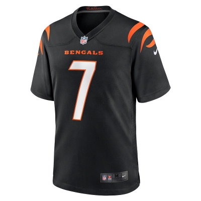 Men's Cincinnati Bengals Will Grier Nike Black Team Game Jersey 01