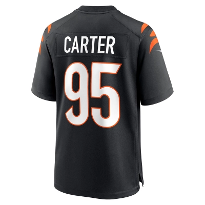 Men's Cincinnati Bengals Zach Carter Nike Black Game Player Jersey 01