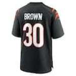 Men's Chase Brown Cincinnati Bengals Nike Team Game Jersey - Black