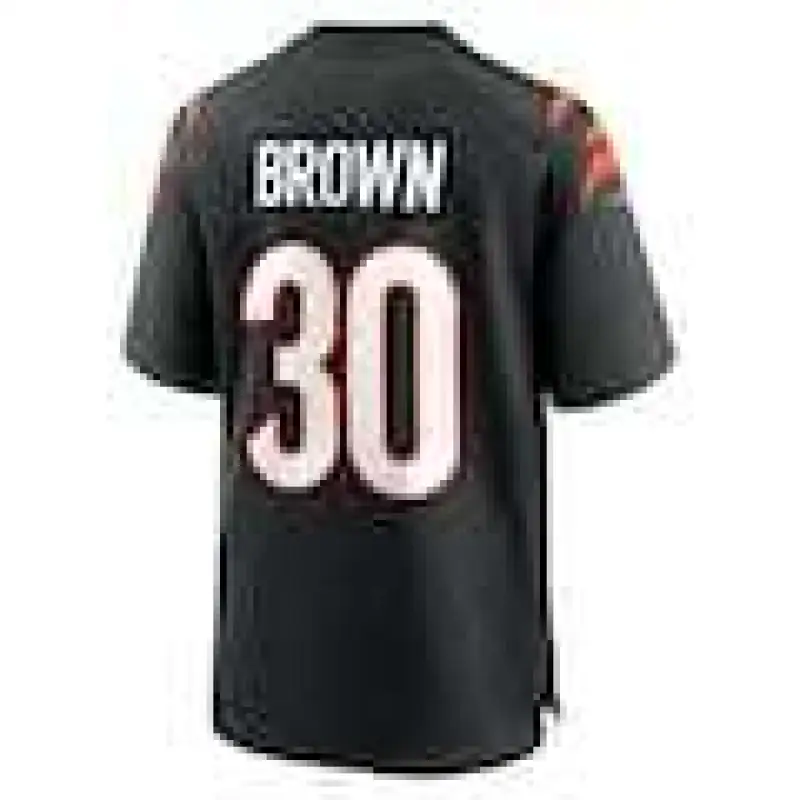 Men's Chase Brown Cincinnati Bengals Nike Team Game Jersey - Black