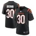 Men's Chase Brown Cincinnati Bengals Nike Team Game Jersey - Black