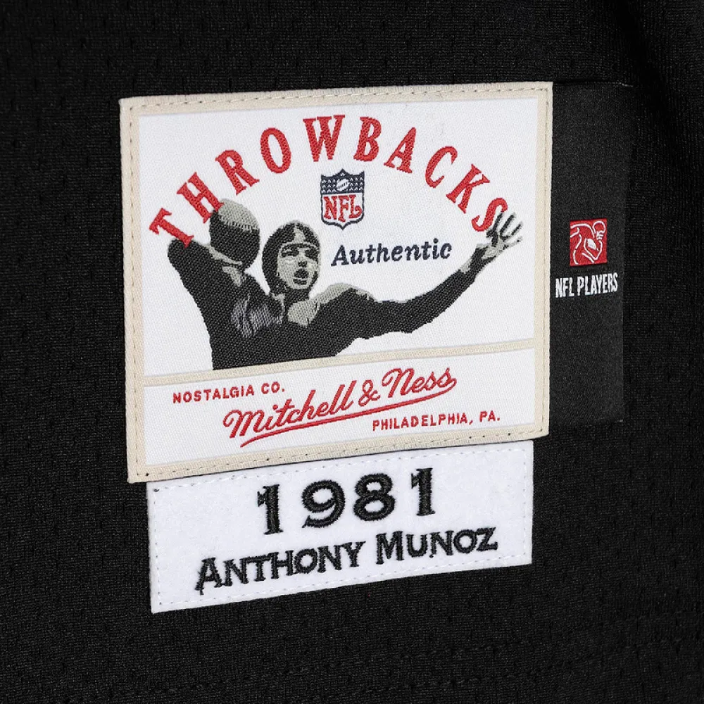 Men's Anthony Muñoz Mitchell & Ness Black Authentic Throwback Retired Player Jersey