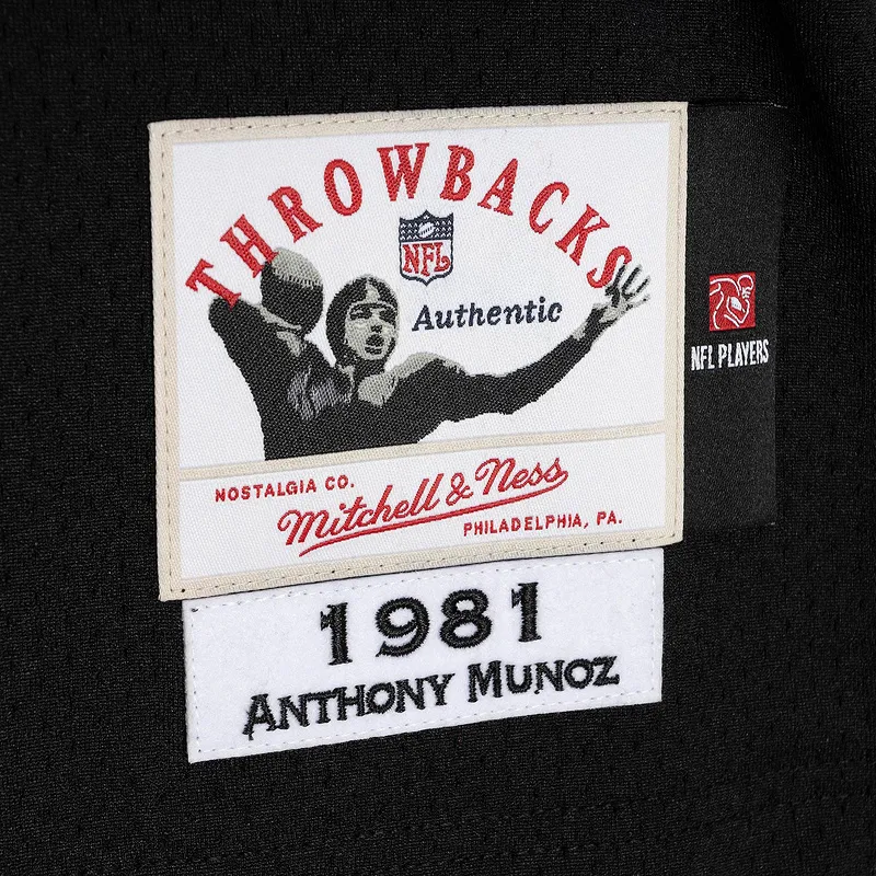 Men's Anthony Muñoz Mitchell & Ness Black Authentic Throwback Retired Player Jersey