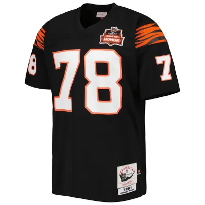Men's Anthony Muñoz Mitchell & Ness Black Authentic Throwback Retired Player Jersey 01