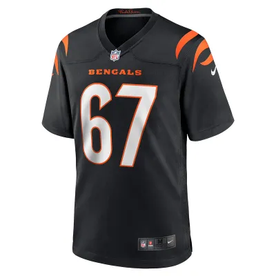 Men's Cincinnati Bengals Cordell Volson Nike Black Game Player Jersey 01
