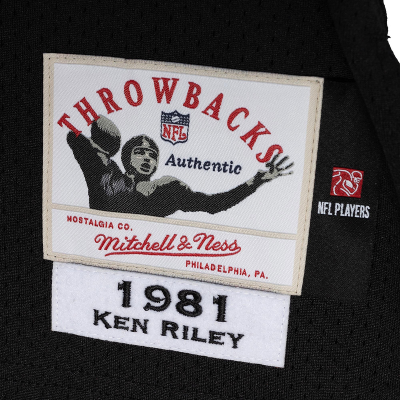 Men's 1981 Ken Riley Mitchell & Ness Black Authentic Throwback Retired Player Jersey
