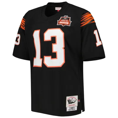 Men's 1981 Ken Riley Mitchell & Ness Black Authentic Throwback Retired Player Jersey 01