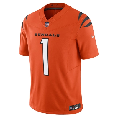 Men's Cincinnati Bengals Ja'Marr Chase Nike Orange Vapor F.U.S.E. Limited Jersey 01