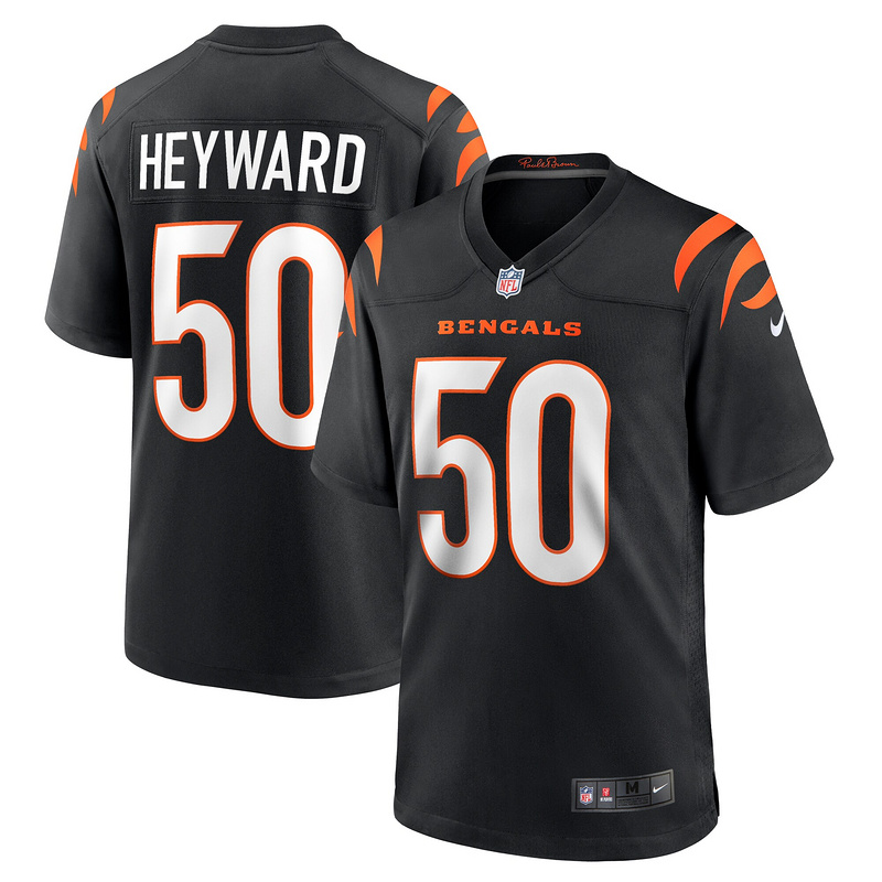 Men's Cincinnati Bengals Shaka Heyward Nike Black Team Game Jersey