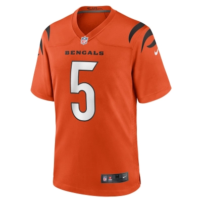 Men's Cincinnati Bengals Tee Higgins Nike Orange Alternate Game Player Jersey 01