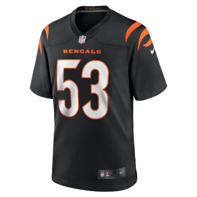 Men's Cincinnati Bengals TJ Pesefea Nike Black Team Game Jersey 01