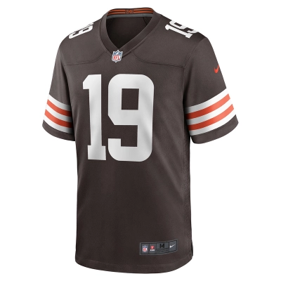 Men's Cleveland Browns Cedric Tillman Nike Brown 2023 NFL Draft Pick Game Jersey 01