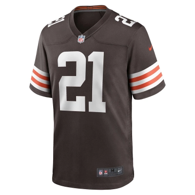 Men's Cleveland Browns Denzel Ward Nike Brown Game Jersey 01