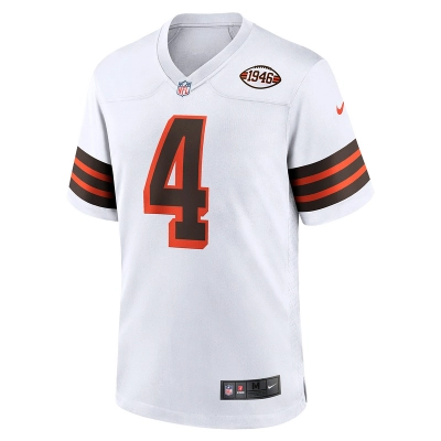 Men's Cleveland Browns Deshaun Watson Nike White Alternate Game Jersey 01