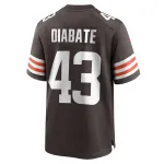 Men's Cleveland Browns Mohamoud Diabate Nike Brown Team Game Jersey