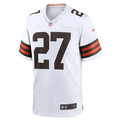 Men's Cleveland Browns Kareem Hunt Nike White Game Player Jersey 01