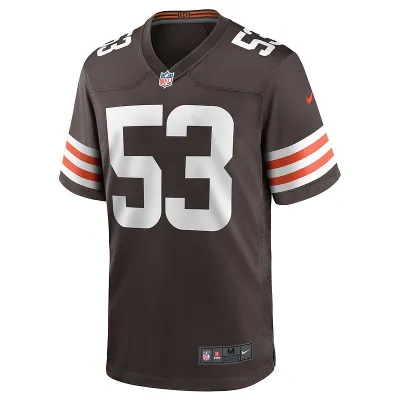 Men's Cleveland Browns Nick Harris Nike Brown Game Jersey 01