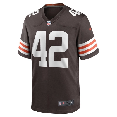 Men's Cleveland Browns Tony Fields II Nike Brown Team Game Jersey 01