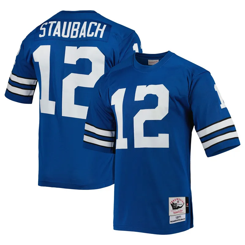 Men's 1971 Roger Staubach Mitchell & Ness Royal Authentic Throwback Retired Player Jersey
