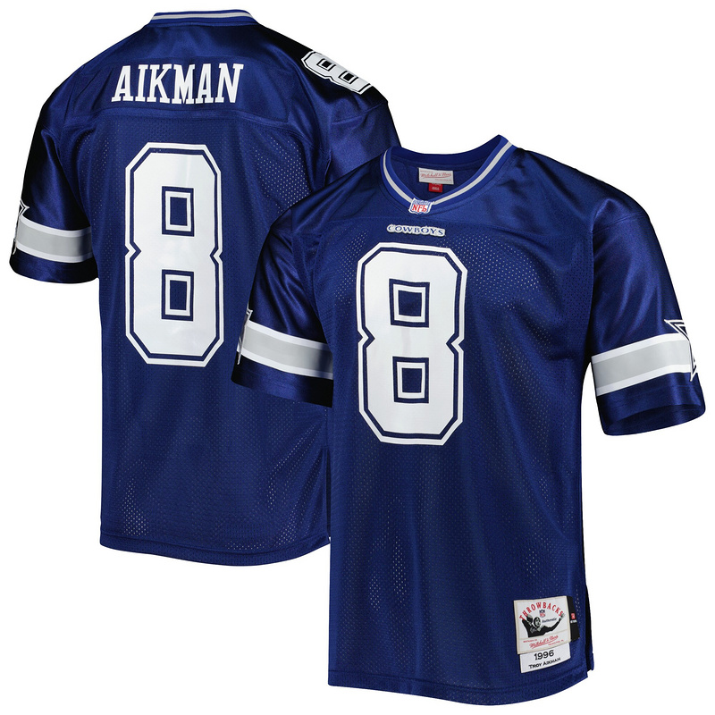 Men's 1996 Troy Aikman Mitchell & Ness Navy Authentic Throwback Retired Player Jersey