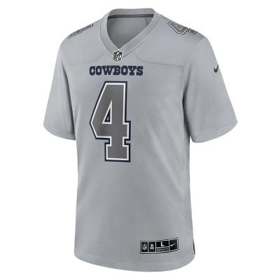 Men's Dallas Cowboys Dak Prescott Nike Gray Atmosphere Fashion Game Jersey 01