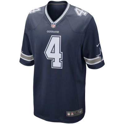 Men's Dallas Cowboys Dak Prescott Nike Navy Game Team Jersey 01