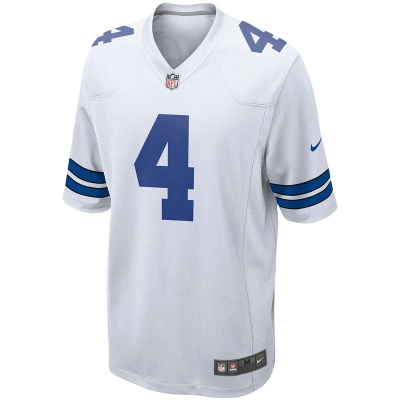 Men's Dallas Cowboys Dak Prescott Nike White Game Team Jersey 01