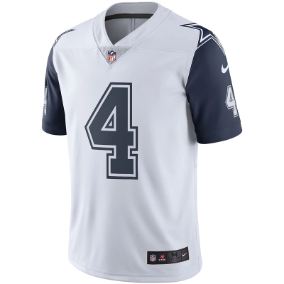 Men's Dallas Cowboys Dak Prescott White Nike Color Rush Vapor Limited Jersey 01