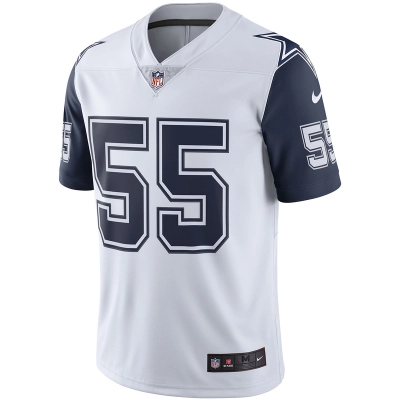 Men's Dallas Cowboys Leighton Vander Esch White Nike Color Rush Vapor Limited Jersey 01