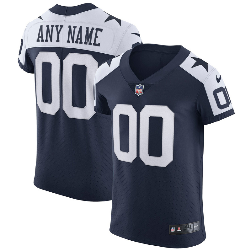 Men's Dallas Cowboys Nike Navy Alternate Vapor Elite Custom Jersey