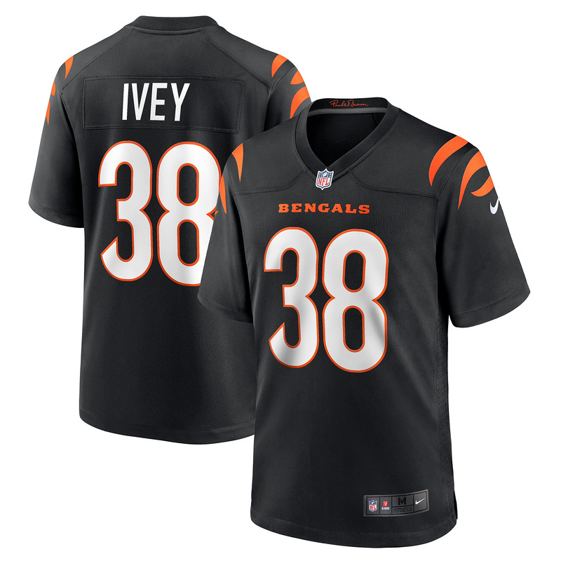 Men's Cincinnati Bengals DJ Ivey Nike Black Team Game Jersey
