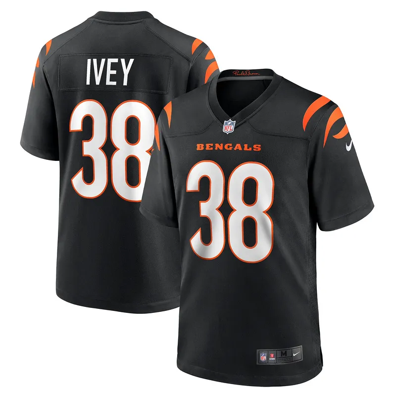 Men's Cincinnati Bengals DJ Ivey Nike Black Team Game Jersey