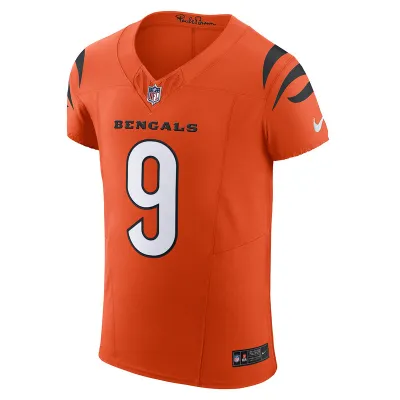 Men's Cincinnati Bengals Joe Burrow Nike Orange Vapor F.U.S.E. Elite Jersey 01