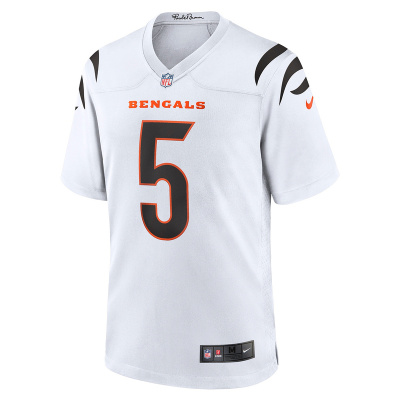 Men's Cincinnati Bengals Tee Higgins Nike White Game Jersey 01