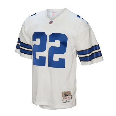 Men's Dallas Cowboys Emmitt Smith Mitchell & Ness White Legacy Replica Jersey 01