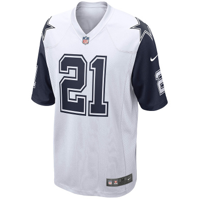 Men's Dallas Cowboys Ezekiel Elliott Nike White Alternate Game Jersey 01