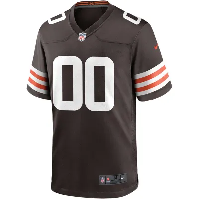 Men's Nike Cleveland Browns Brown Custom Game Jersey 01