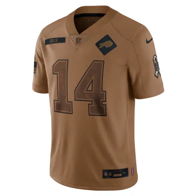 Men's Buffalo Bills Stefon Diggs Nike Brown 2023 Salute To Service Limited Jersey 01