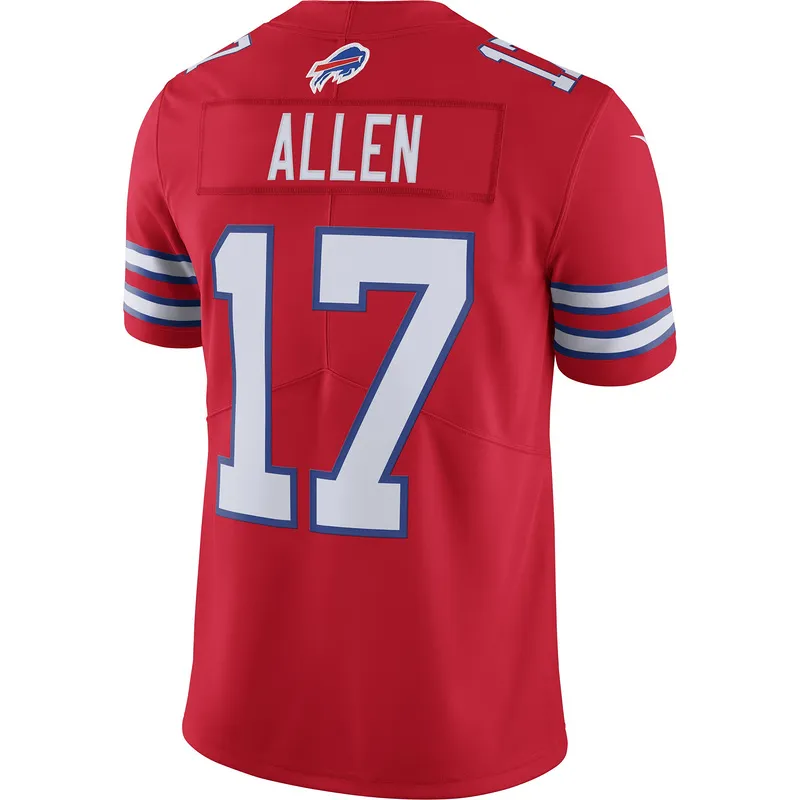 Men's Buffalo Bills Josh Allen Nike Red Color Rush Vapor Limited Jersey