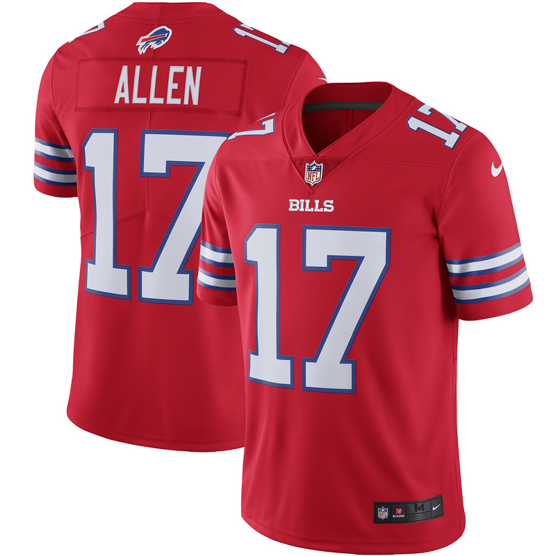 Men's Buffalo Bills Josh Allen Nike Red Color Rush Vapor Limited Jersey